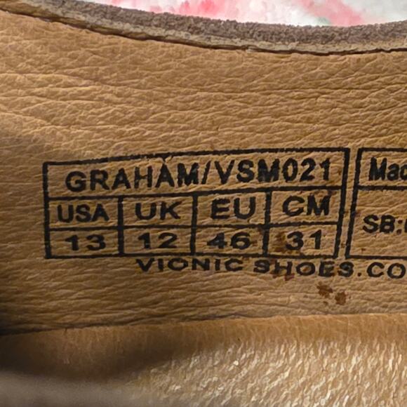 VIONIC Men\'s Size 13 Suede Loafers Bowery Graham Oxford Tan Comfort Good cond. main image 6